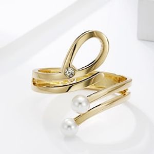 Women's Pearl Cuff Bracelet Geometrical Heart Fashion European Trendy Alloy Bracelet Jewelry Silver  Golden yellow  Rose Gold For Halloween Gift Carnival Prom Club Lightinthebox