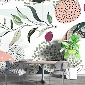 Plants Wallpaper Mural Art Deco Tropical leaves Wall Covering Sticker Peel and Stick Removable PVC/Vinyl Material Self Adhesive/Adhesive Required Wall Decor for Living Room Kitchen Bathroom miniinthebox