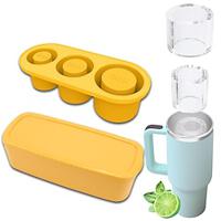 Ice Cube Tray for Stanley, Silicone Ice Cube Maker With Lid for Making 3 Hollow Cylinder Ice Cube Molds, Accessories for 30-40 Oz Stanley Cups for Chilling Cocktails,Whiskey,Drinks,Coffee Lightinthebox