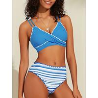 Embroidery Contrast Bikini Swimsuit Set Lightinthebox - thumbnail