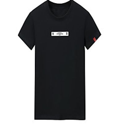 Men's Unisex Tee T shirt Hot Stamping Graphic Prints Letter Plus Size Print Short Sleeve Casual Tops Cotton Basic Fashion Designer Big and Tall White Black Dark Gray miniinthebox