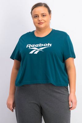 Womens Plus Size Classics F Vector Crop Tee Deep Teal Womens Plus Size Classics F Vector Crop Tee Deep Teal