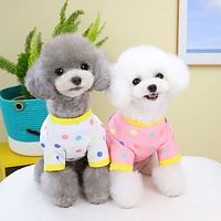 Random 2pcs Y Pet clothing Dog clothing Autumn and winter new Teddy cat winter pet clothing 23 color base shirt Lightinthebox - thumbnail