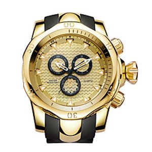 fashion business sports watch gold large dial watch waterproof silicone band men's watch miniinthebox