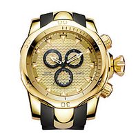 fashion business sports watch gold large dial watch waterproof silicone band men's watch miniinthebox - thumbnail