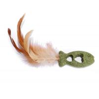 Freedog Heart-Shaped Matatabi Catnip Fish With Feathers Interactive Cat Toy