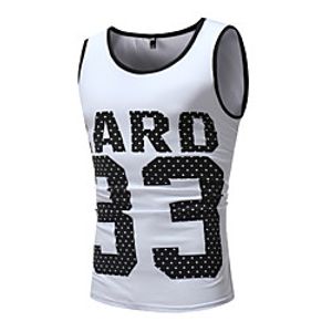 Men's Daily Basic Tank Top - Geometric Round Neck White / Sleeveless miniinthebox