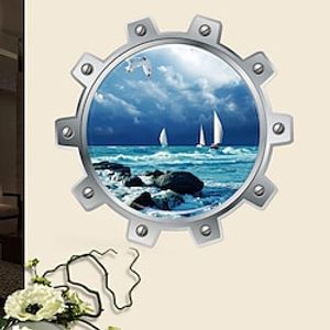 50X50CM Sea Sailboat Wall Sticker Wall Art Home Decoration Accessories Bedroom Decor Wall Stickers Home Decor Living Room miniinthebox