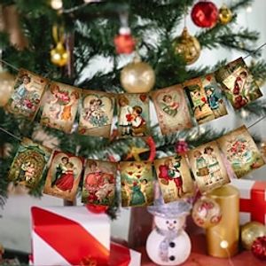 2 PCS Valentine's Day Hanging Decorations Vintage Valentine's Day Banner Garland Decoration Vintage Paper Sleeping Bag for Outdoor Indoor, Wedding Anniversary Engagement Birthday Holiday Party Decorat Lightinthebox