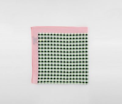 Womens Checkered Scarf 70 x 70 cm  Pink//Green