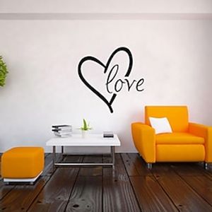 1pc Valentine's Day Big Heart Decal Stickers Love Wall Sign Sayings Quotes Waterproof Removable Wall Sticker Valentines Day Couple Decor For Bedroom Kids Room Vinyl Art Mural. miniinthebox