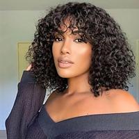 Short Pixie Bob Cut Human Hair Wigs With Bangs Jerry Curly For Women Brazilian Highlight Honey Water Wave Blonde Colored Wigs Lightinthebox