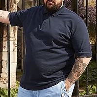 Men's Polo Shirt Plain Polo Collar Black White Blue Gray Plus Size Outdoor Casual Short Sleeve Clothing Apparel Modern Style Solid Retro Vintage Lightinthebox - thumbnail