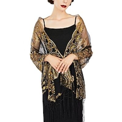 Women's 1920s Long Shawl Wraps Sequin Flapper Evening Shawls Roaring 20s 1920s Shawls The Great Gatsby Women's Party Evening Wedding Formal Harle miniinthebox