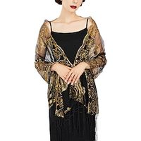 Women's 1920s Long Shawl Wraps Sequin Flapper Evening Shawls Roaring 20s 1920s Shawls The Great Gatsby Women's Party Evening Wedding Formal Harle miniinthebox - thumbnail