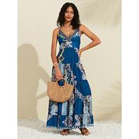 Cross Front Tassel Hem Maxi Dress - thumbnail