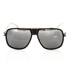 Frankie Morello Elegant Shield Sunglasses with Gold Accents (FRMO-22129)