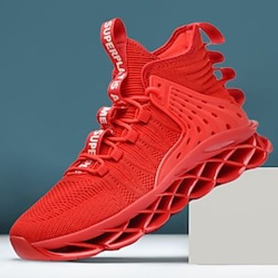 Men's Sneakers Flyknit Shoes Running Walking Sporty Casual Outdoor Daily Knit Tissage Volant Breathable Height Increasing Lace-up Black Red Grey Spring Fall Lightinthebox