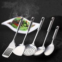 5pcs Stainless Steel Cooking Set Spoon Colander Shovel Kitchen Tools