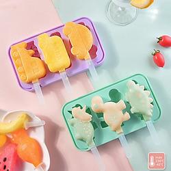 Ice Lolly Moulds Dinosaur Ice Moulds Silicone Set Ice Lolly Moulds Made of Soft Silicone Material Popsicle Moulds Set Children DIY Creative Ice Mould BPA Free Reusable with Lid Lightinthebox