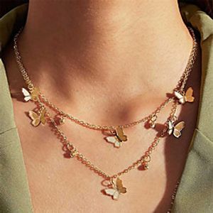 Women's Necklace Butterfly Simple Rustic Classic European Alloy Gold 40 cm Necklace Jewelry 1pc For Wedding Party Evening Formal Birthday Party Beach Lightinthebox
