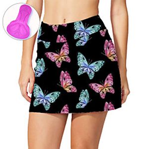21Grams Women's Cycling Skirt Summer Spandex Bike Skirt Quick Dry Moisture Wicking Sports Butterfly Black Mountain Bike MTB Road Bike Cycling Clothing Apparel Bike Wear  Stretchy  Athleisure Lightinthebox