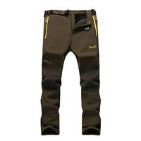 Mens Outdoor Durable Soft Shell Warm Lined Water-repellent Breathable Stitching Color Sport Pants