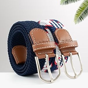 Men's Canvas Belt Braided Belts Black White Alloy Plain Daily Wear Going out Weekend miniinthebox