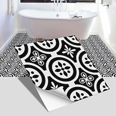 4pcs Vinyl Tile Stickers Peel And Stick Home Decoration Wallpaper Peel And Stick Wall Stickers Thickened Waterproof Non-Slip Wear-Resistant Self-Adhesive Floor Stickers 20x20cm30x30cm Lightinthebox