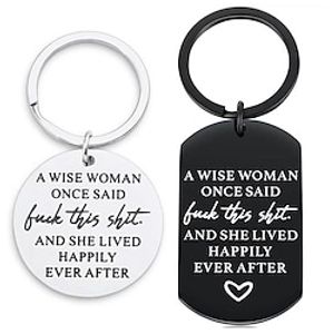 Birthday Funny keychain Gift for Women A Wise Woman Once Said and She Lived Happily Ever After Novelty Gifts Graduation for Sister Girls Her Christmas Lightinthebox