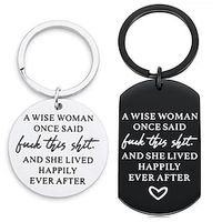 Birthday Funny keychain Gift for Women A Wise Woman Once Said and She Lived Happily Ever After Novelty Gifts Graduation for Sister Girls Her Christmas Lightinthebox - thumbnail