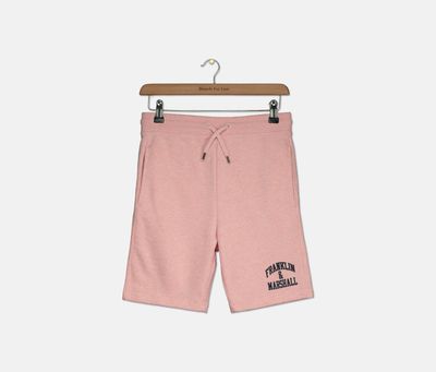 Kids Boys Badge Logo Sweat Short Powder Pink Marl Kids Boys Badge Logo Sweat Short Powder Pink Marl