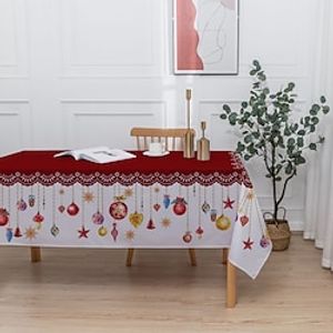 Christmas Tablecloth Rectangular Table Cloth Wrinkle Free, Winter Christmas Decor Table Cover for Dining, Patry, Family Lightinthebox