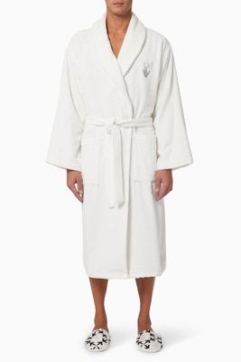 Arrows Leaves Bath Robe in Cotton Terry Arrows Leaves Bath Robe in Cotton Terry