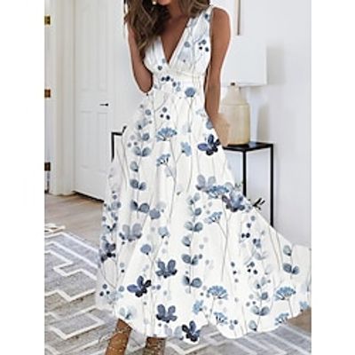 Women's Long Dress Maxi Dress Casual Dress Swing Dress A Line Dress Floral Fashion Streetwear Outdoor Daily Date Print Sleeveless V Neck Dress Regular Fit White Light Purple Purple Summer Spring S M miniinthebox Women's Long Dress Maxi Dress Casual Dress Swing Dress A Line Dress Floral Fashion Streetwear Outdoor Daily Date Print Sleeveless V Neck Dress Regular Fit White Light Purple Purple Summer Spring S M miniinthebox