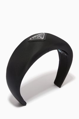 Triangle Logo Puffy Headband in Re-Nylon
