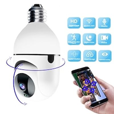 IP Camera 2MP Bulb WIFI Motion Detection Remote Access IR-cut Indoor Support 128 GB Lightinthebox