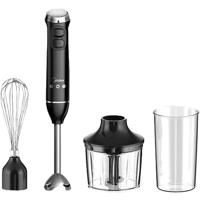 Midea Hand Blender Stainless Steel 4 in 1,600 W Electric Puree Stick, 500 ml Chopper, 600 ml Cup, Masher, Whisk, for Baby Food - MJBH6001W