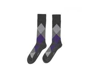 Mens Argyle Socks  Purple/Charcoal Combo
