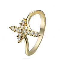 Ring 3D Gold Silver Zircon Copper Gold Plated Cross Precious Fashion 1pc 7 8 9  Women's Lightinthebox - thumbnail