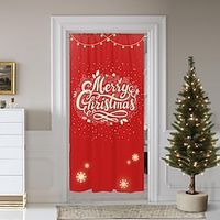 Christmas Decorations Door Cover, 1 Panel Door Curtain with Santa Claus or Snowman Pattern Home Xmas Decor for Living Room, Kitchen, Outdoor Lightinthebox - thumbnail