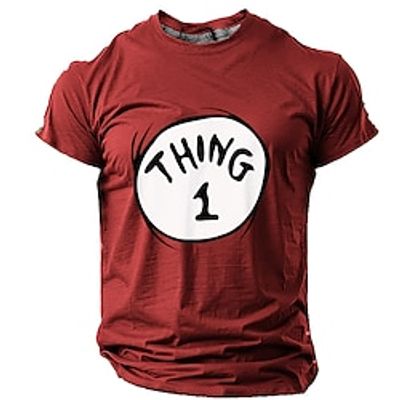 Thing 1 Retro Vintage Street Style Men's 3D Print T shirt Tee Sports Outdoor Holiday Going out T shirt Yellow Blue Sky Blue Short Sleeve Crew Neck Shirt Spring Summer Clothing Apparel S M L Lightinthebox