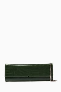 V Lorelai Clutch in Snake-Embossed Leather