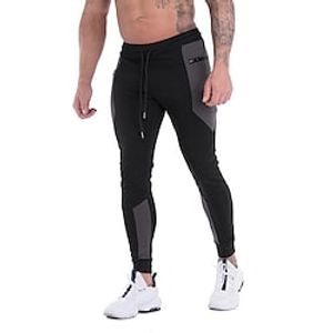 Men's Sweatpants Joggers Athletic Bottoms Drawstring Cotton Winter Fitness Gym Workout Running Jogging Exercise Breathable Quick Dry Moisture Wicking Normal Sport Color Block Black Grey Lightinthebox