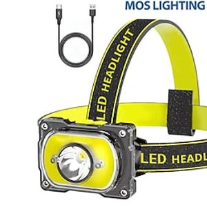 LED Headlight Outdoor Waterproof Dual Light Source Glare Cob Headlamp Night Fishing Maintenance Cycling Night Running Patrol 3.7V Lightinthebox