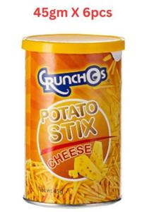 Crunchos Potato Stix Cheese Can 45 Gm - Carton Of 6 Packs (UAE Delivery Only)