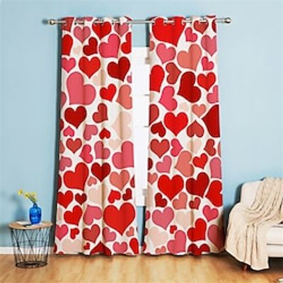 Valentine's Day Curtain Drapes Heart Print ,1 Panel Grommet Thermal Insulated Room Darkening Curtains for Bedroom and Living Room Lightinthebox