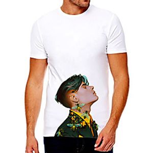 Men's Unisex Tee T shirt Hot Stamping Graphic Prints Human Plus Size Print Short Sleeve Casual Tops Cotton Basic Fashion Designer Big and Tall White miniinthebox