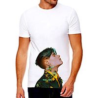 Men's Unisex Tee T shirt Hot Stamping Graphic Prints Human Plus Size Print Short Sleeve Casual Tops Cotton Basic Fashion Designer Big and Tall White miniinthebox - thumbnail
