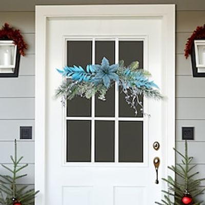 Winter Wreath Blue Garland Artificial Flower Swag for Wedding Welcome Signs Floral Decorations, Blue Wedding Arch Flowers for Wedding Ceremony Lightinthebox